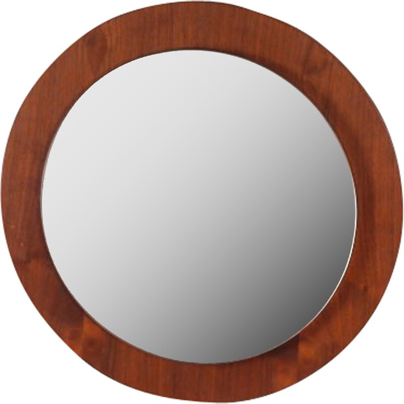 Small round teak mirror - 1960s