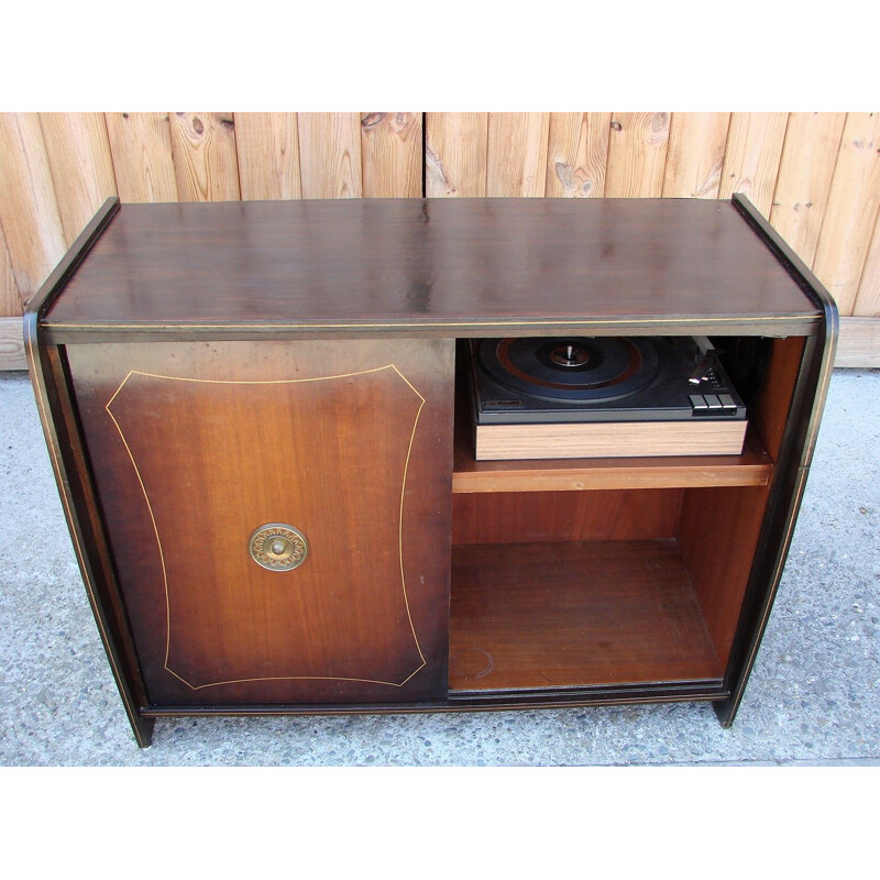 Mueble bar vintage con gramófono, 1960