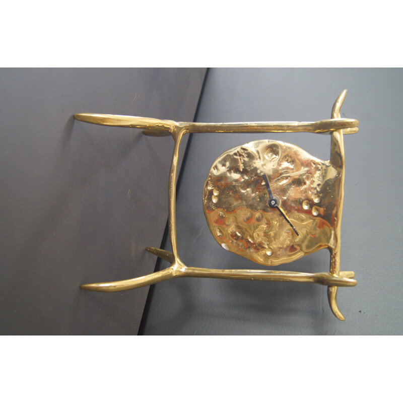 Vintage solid brass clock by David Marshall