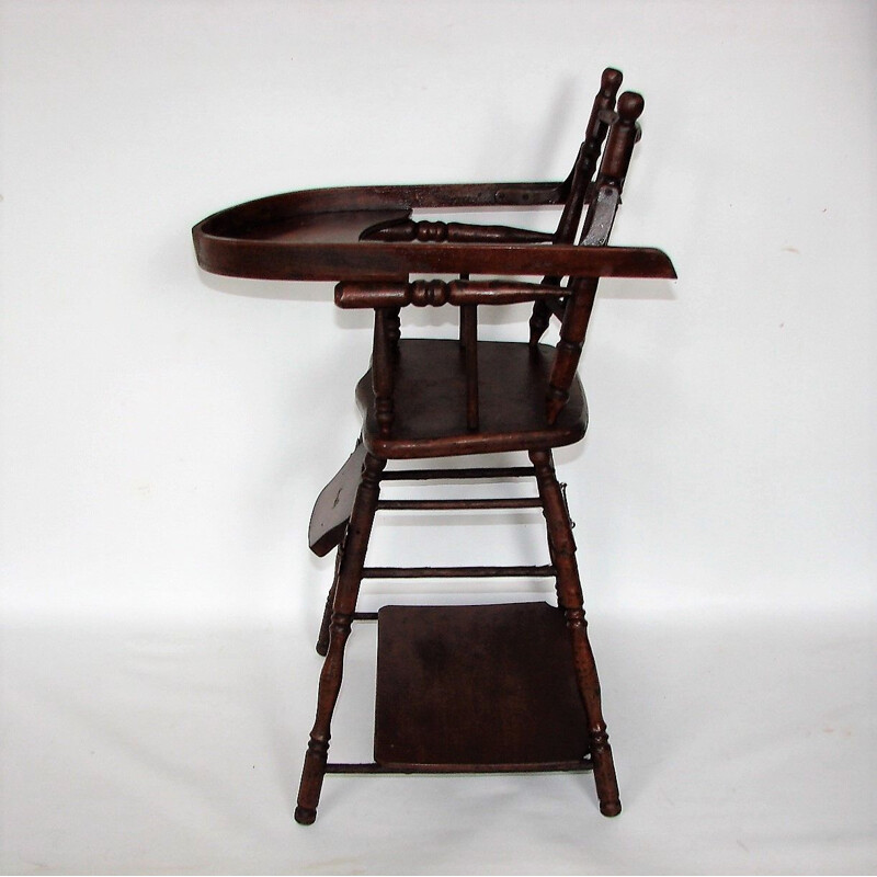 Chaise d'enfant vintage en bois, 1930