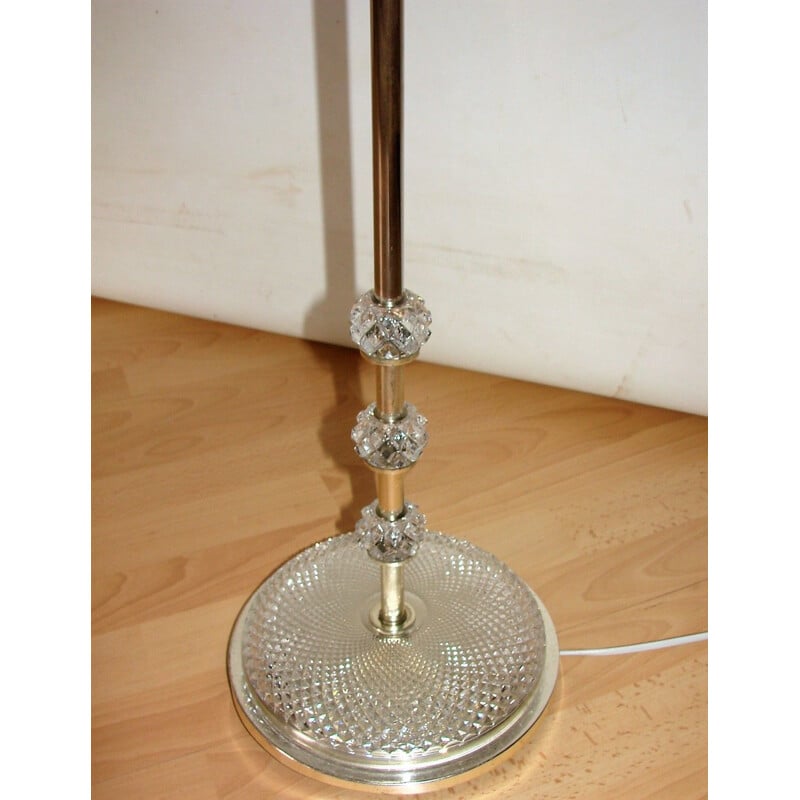 Vintage brass and glass floor lamp, 1960