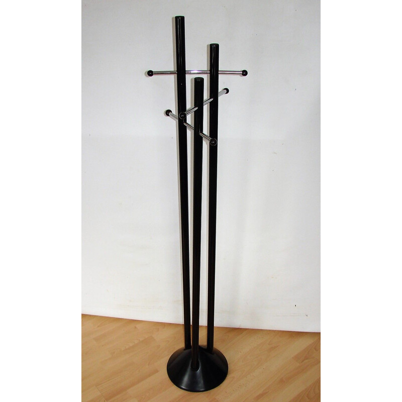 Modernist vintage lacquered steel coat rack, 1970s