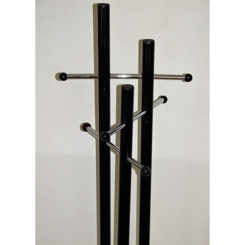 Modernist vintage lacquered steel coat rack, 1970s