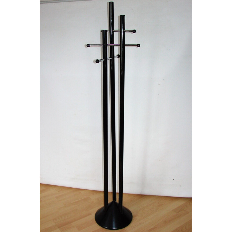 Modernist vintage lacquered steel coat rack, 1970s