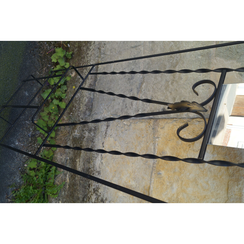 Vintage French coat rack in lacquered steel, 1940