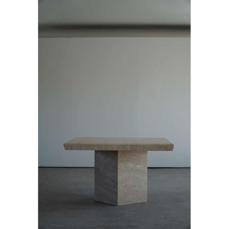 Skandinavischer quadratischer Vintage-Tisch aus weißem Marmor, 1980