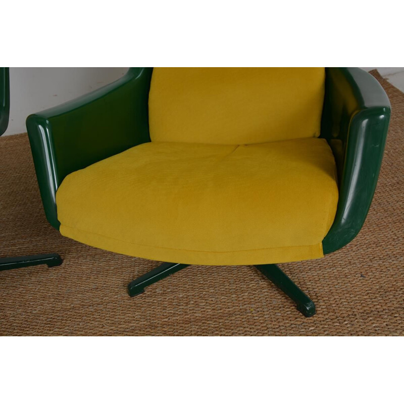 Pair of vintage swivel armchairs by Alf Svensson and Yngve Sandström for Dux, Sweden