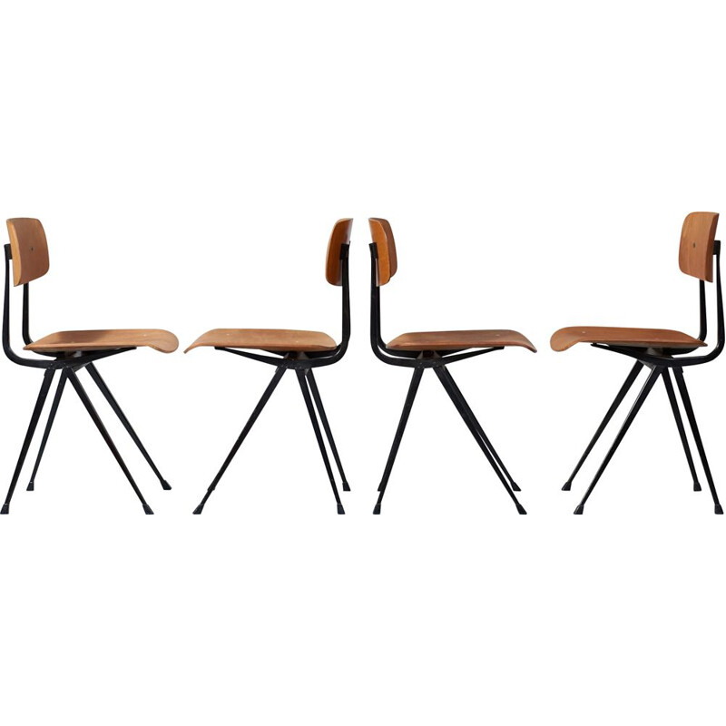Set of 4 vintage chairs by Rietveld & Kramer for Ahrend De Cirkel, 1960s