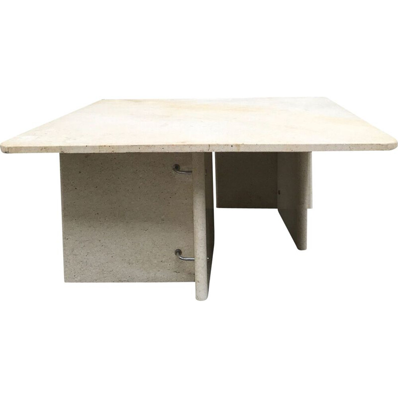 Vintage travertine coffee table, 1970-1980