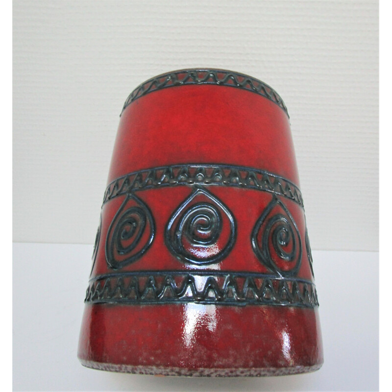 Pot allemande vintage en céramique et bois, 1960