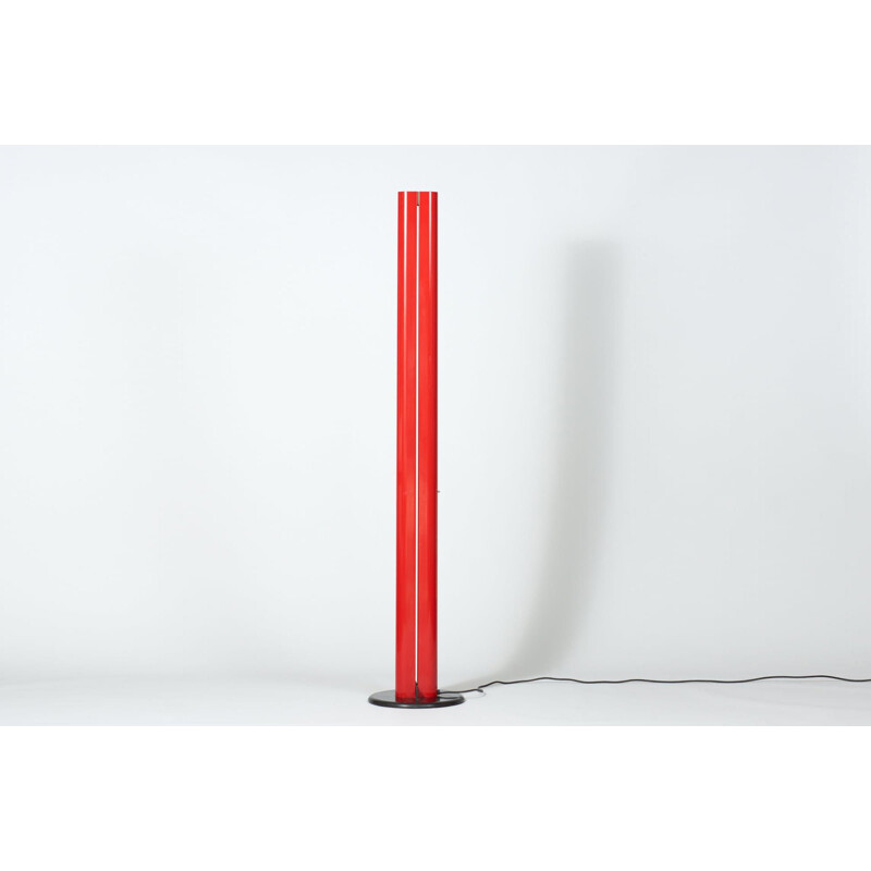 Mid-century red floor lamp by Gianfranco Frattini for Artemide