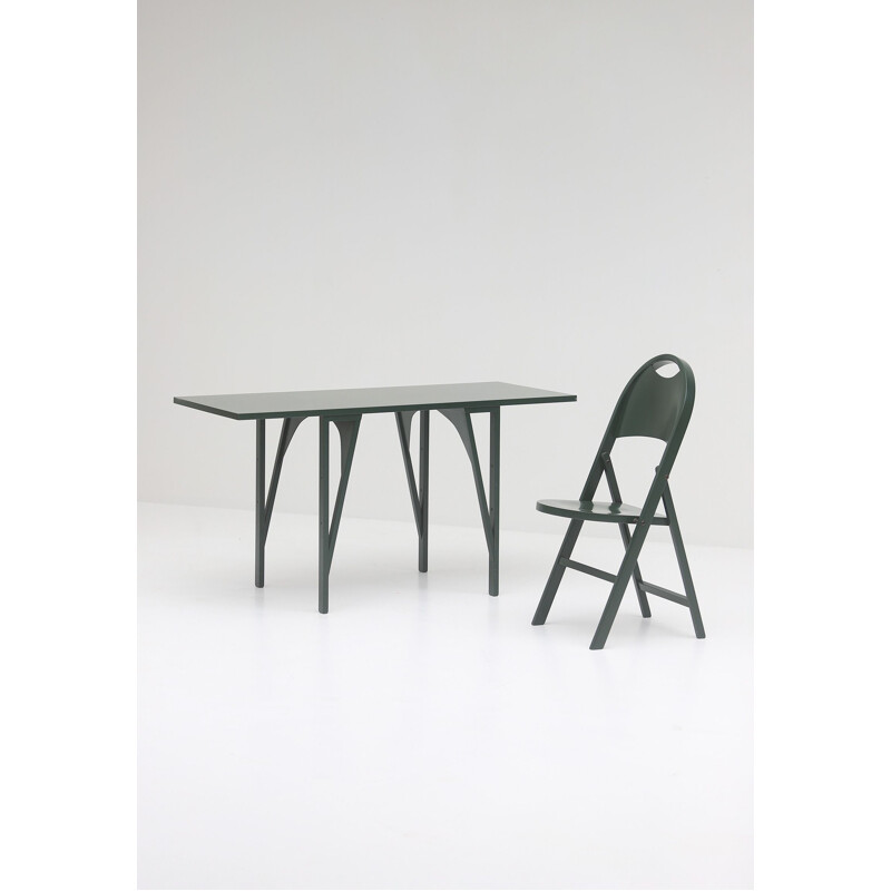 Set of vintage pair chairs and table by Achille Castiglioni for BBB Bonacina, 1960-1970s