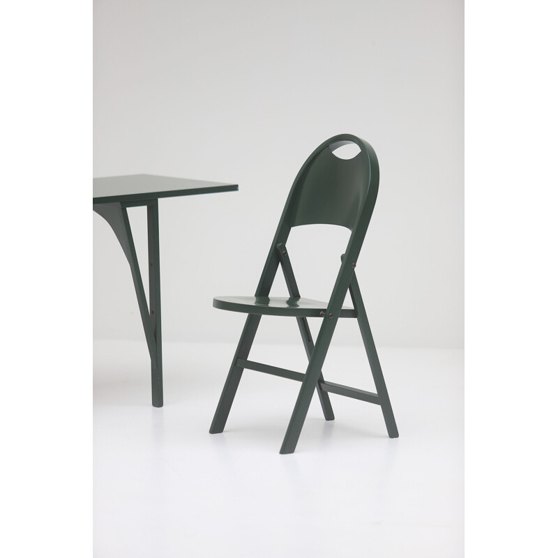 Set of vintage pair chairs and table by Achille Castiglioni for BBB Bonacina, 1960-1970s