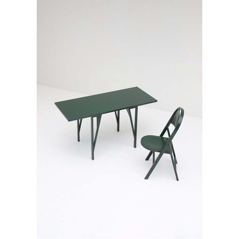 Set of vintage pair chairs and table by Achille Castiglioni for BBB Bonacina, 1960-1970s