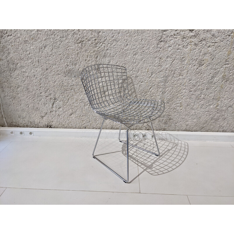 Lot de 4 chaises vintage en acier chromées par Harry Bertoia pour Knoll, 1970