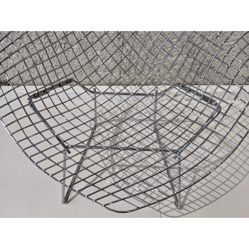 Vintage Diamond armchair in chrome-plated steel by Harry Bertoia for Knoll, 1970s