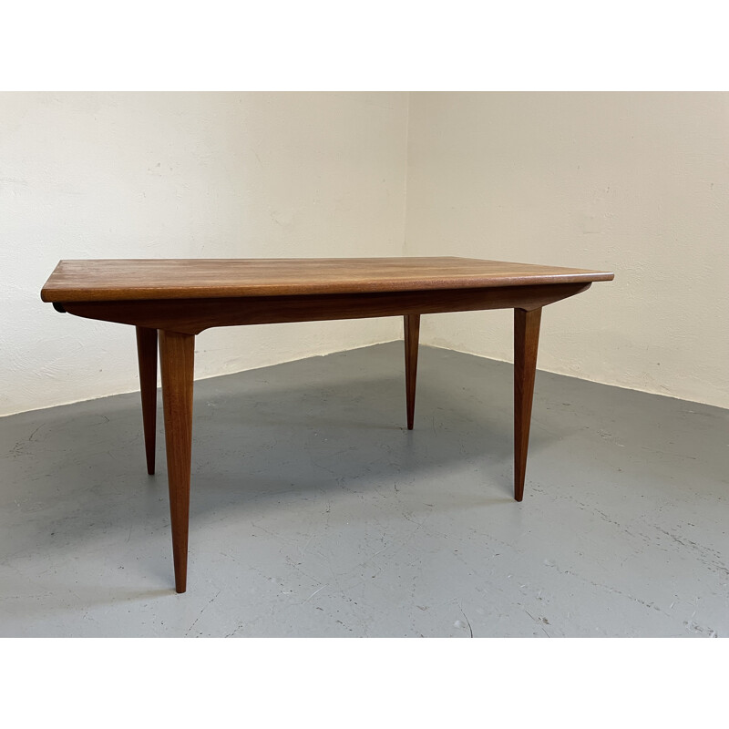 Folding vintage teak dining table for Ameublement NF, France 1960s