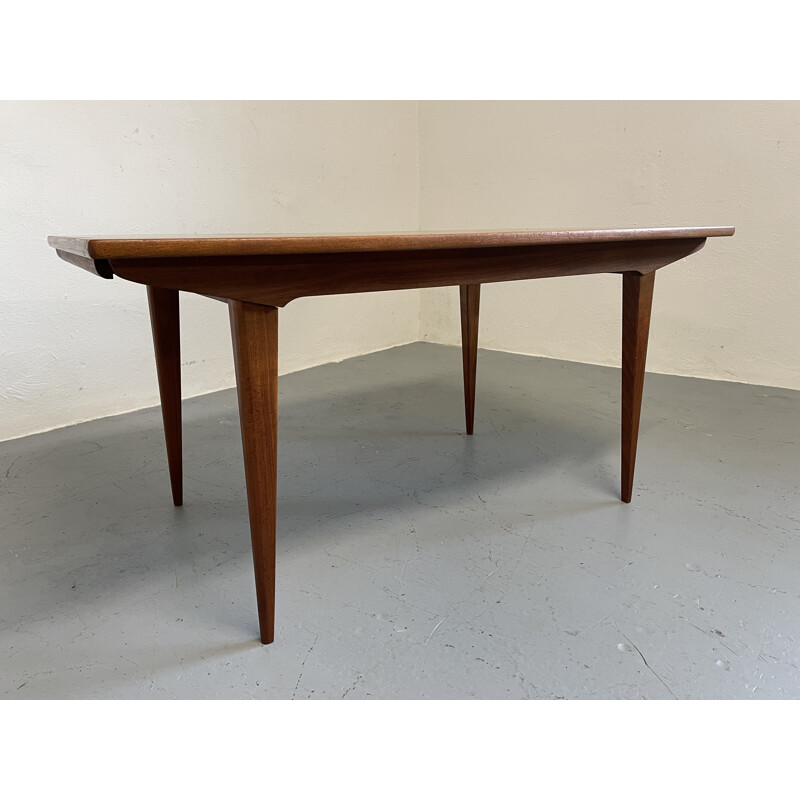 Folding vintage teak dining table for Ameublement NF, France 1960s