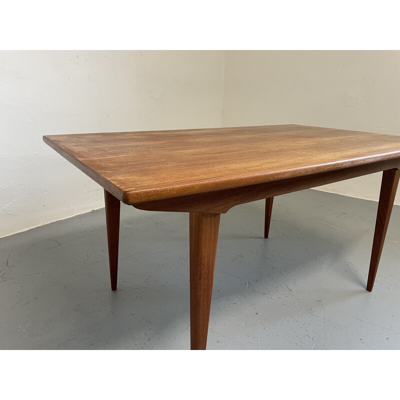 Folding vintage teak dining table for Ameublement NF, France 1960s