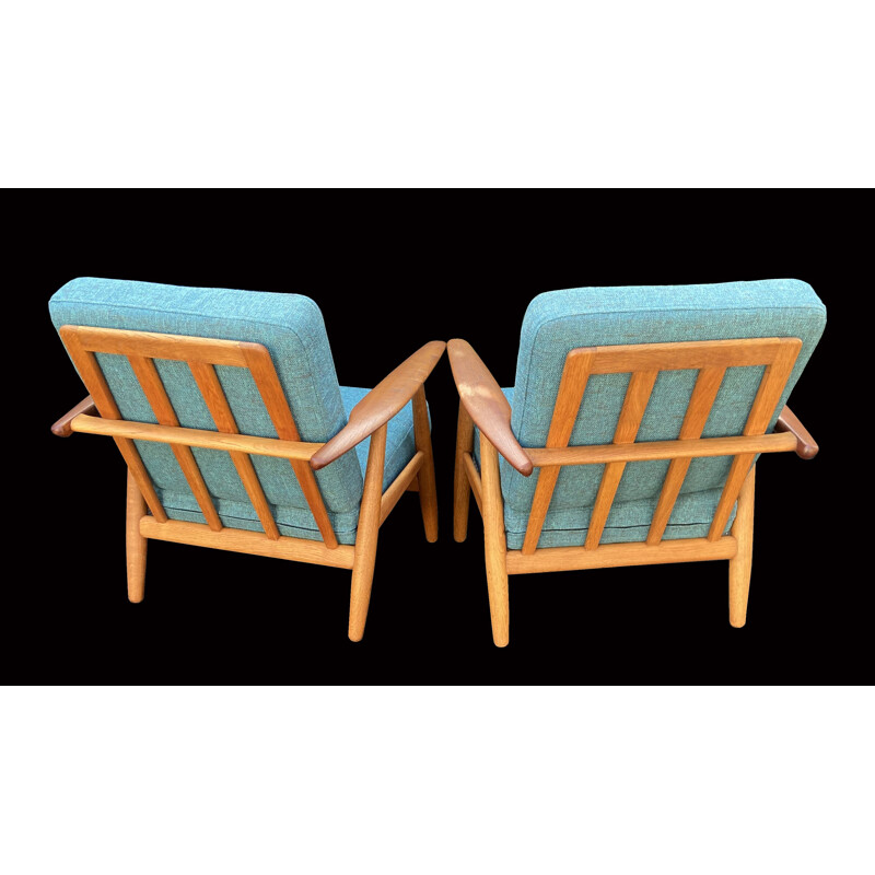 Pair of vintage cigar chairs by Hans J Wegner for Getama