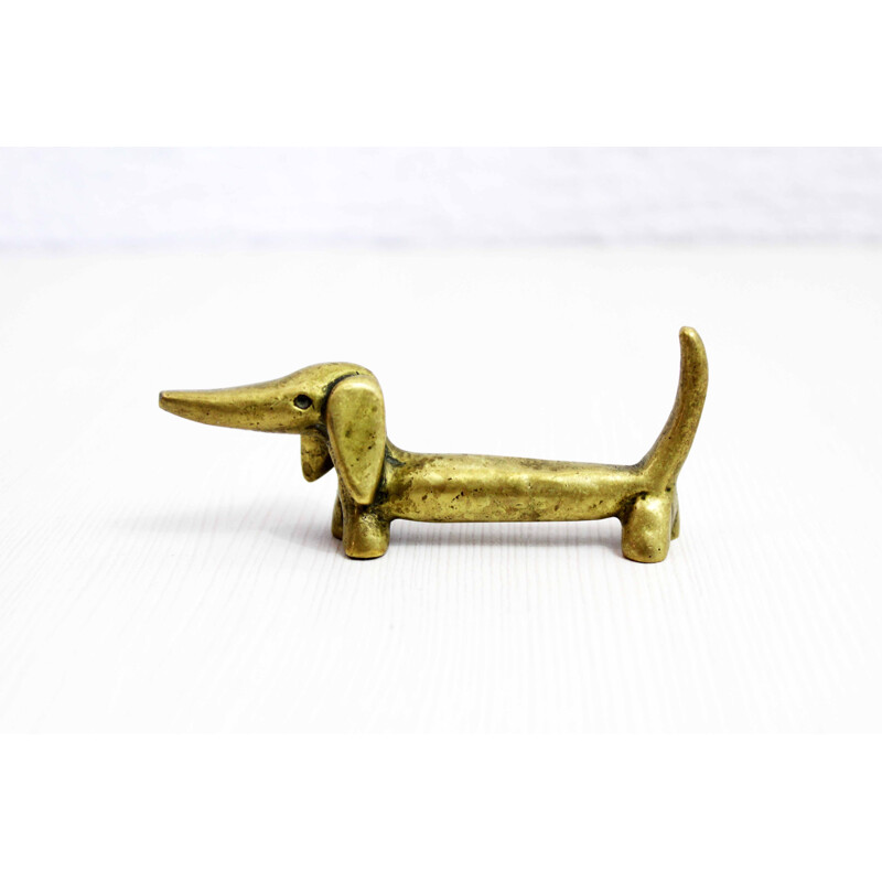 Vintage dachshund in bronze by Walter Bosse