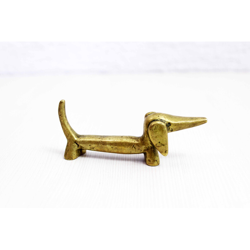 Vintage dachshund in bronze by Walter Bosse