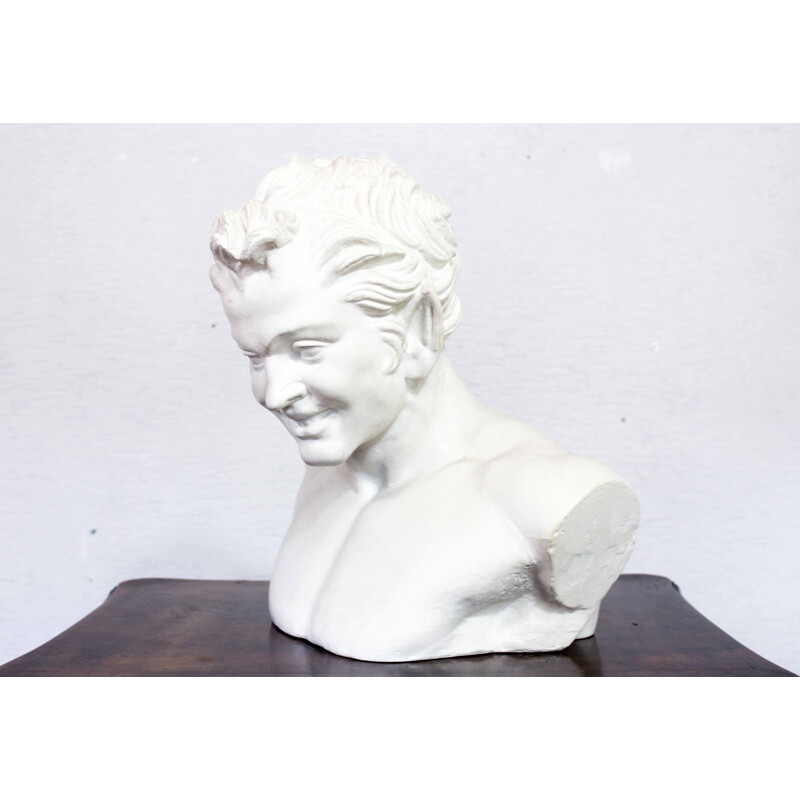 Bust of satyr said faun of vienna vintage in plaster