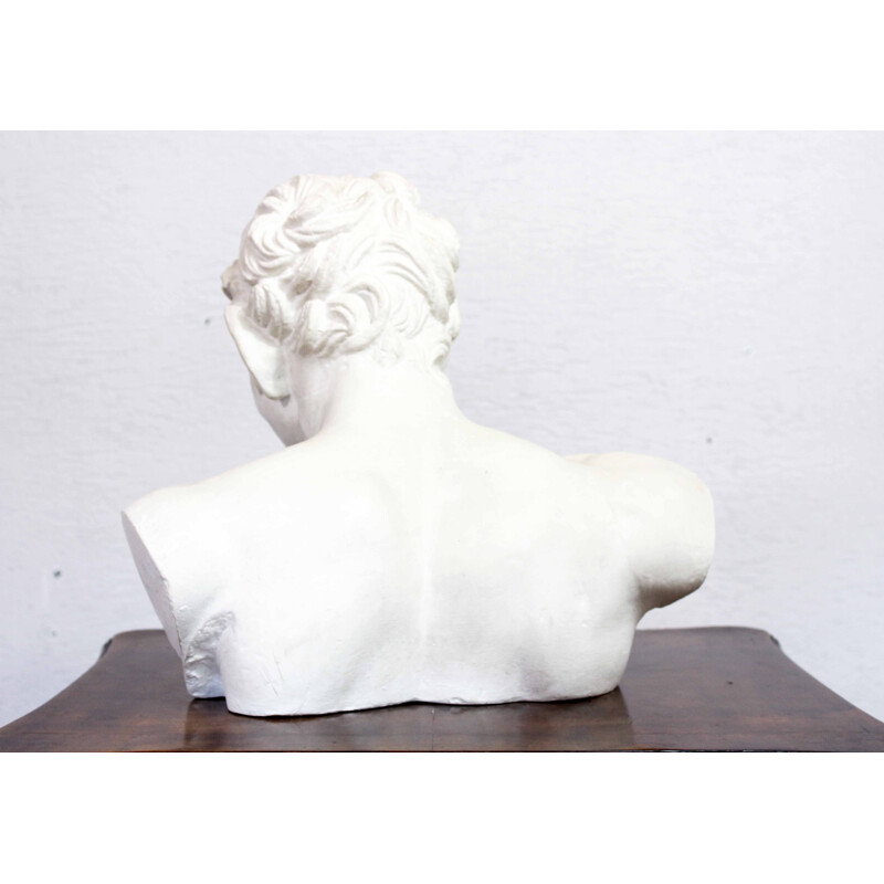Bust of satyr said faun of vienna vintage in plaster