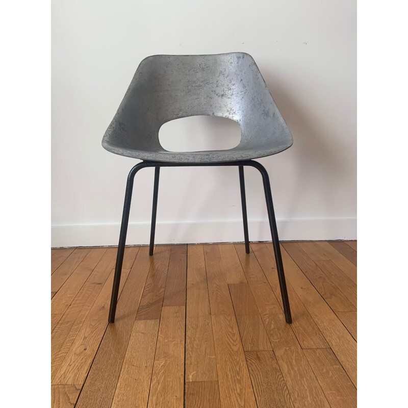 Vintage aluminium Tulip chair by Pierre Guariche for Steiner, 1950s