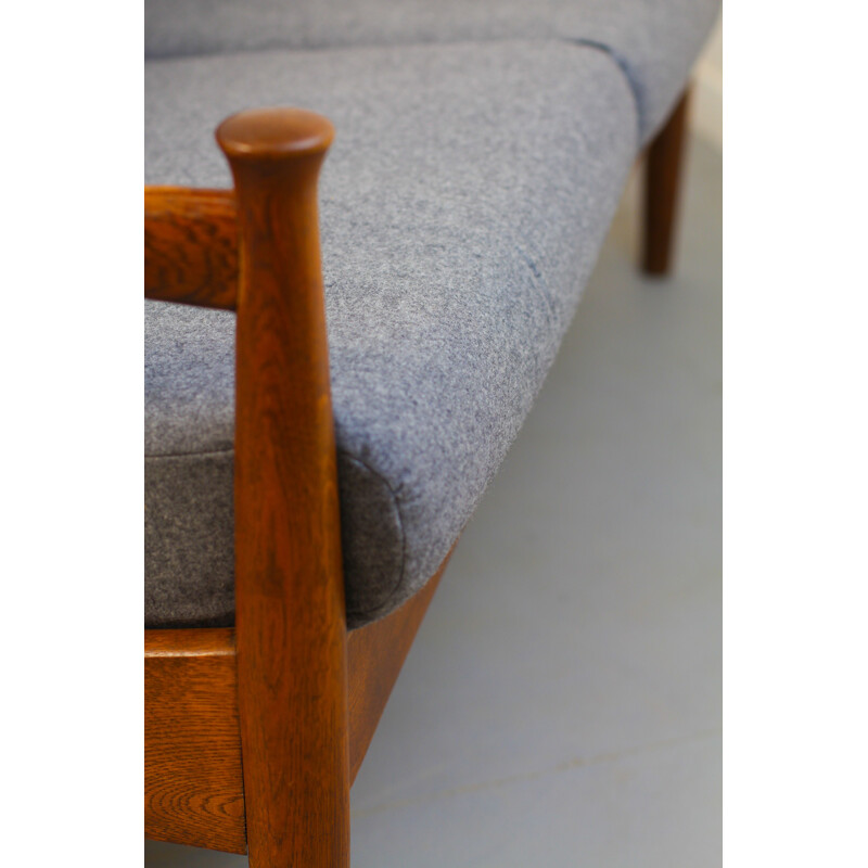 Scandinavian vintage bench in solid teak