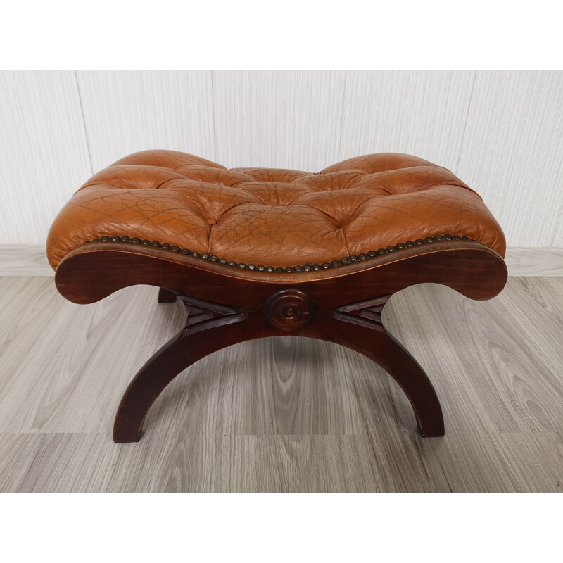 Mid-century leather footstool