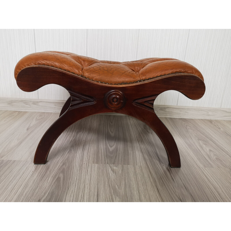 Mid-century leather footstool