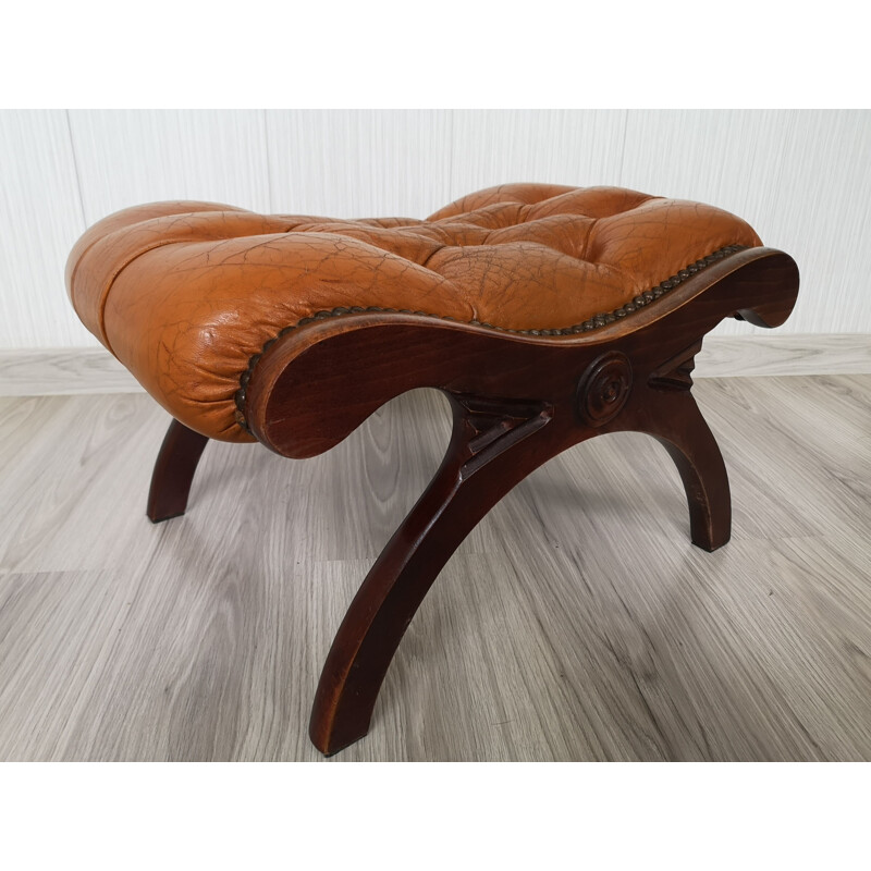 Mid-century leather footstool