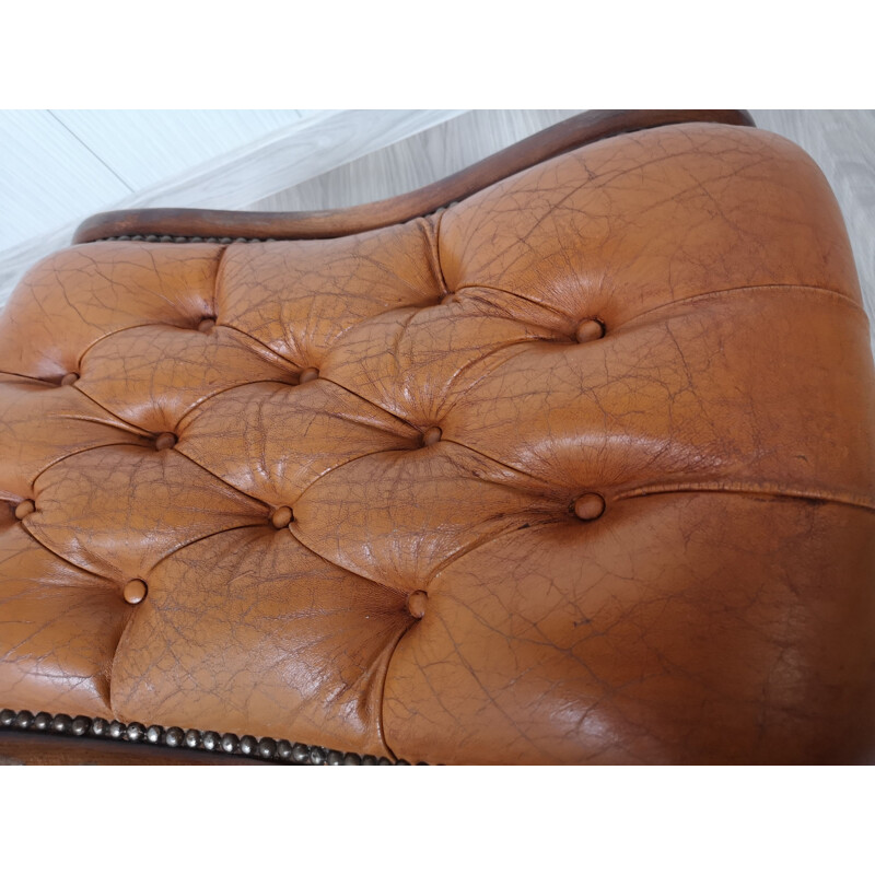 Mid-century leather footstool