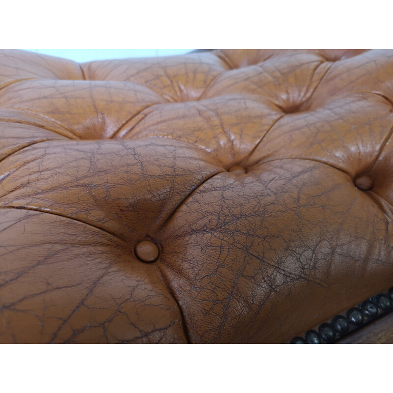 Mid-century leather footstool