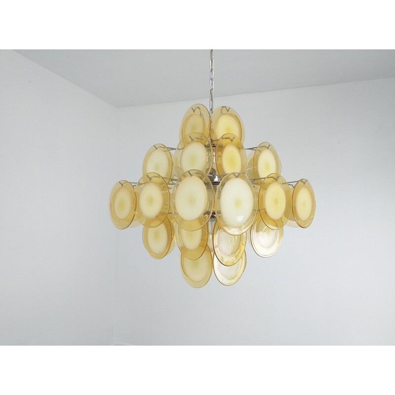 Vintage Italian Murano glass chandelier by Vistosi, 1970s