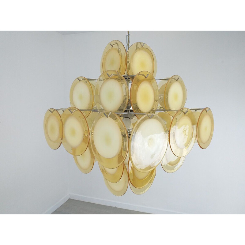 Vintage Italian Murano glass chandelier by Vistosi, 1970s