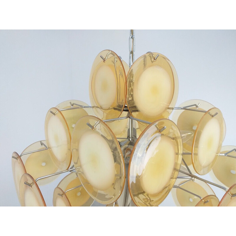 Vintage Italian Murano glass chandelier by Vistosi, 1970s