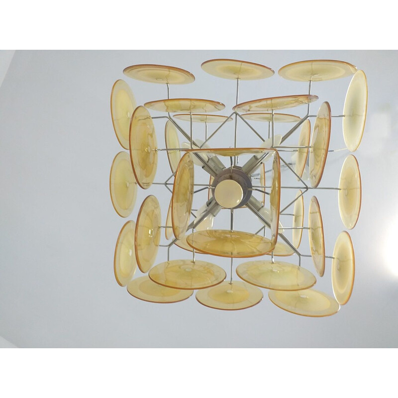 Vintage Italian Murano glass chandelier by Vistosi, 1970s