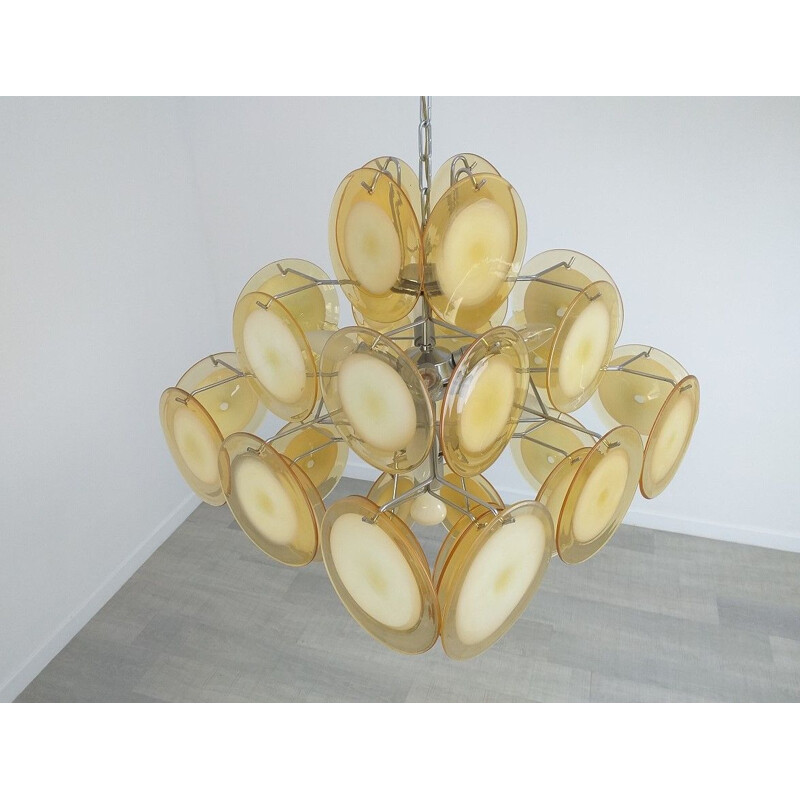 Vintage Italian Murano glass chandelier by Vistosi, 1970s