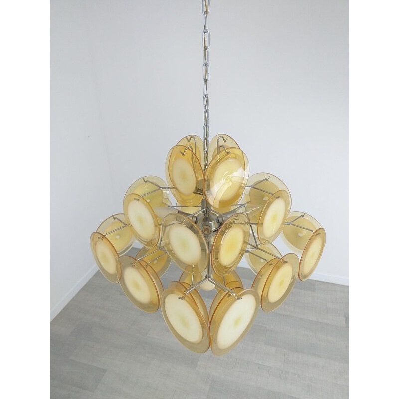 Vintage Italian Murano glass chandelier by Vistosi, 1970s