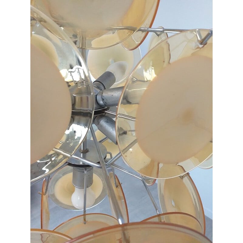 Vintage Italian Murano glass chandelier by Vistosi, 1970s