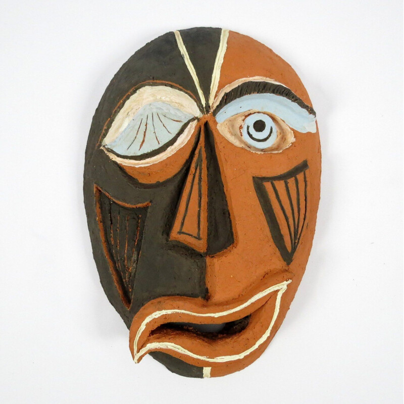 Vintage ceramic mask on cubist style