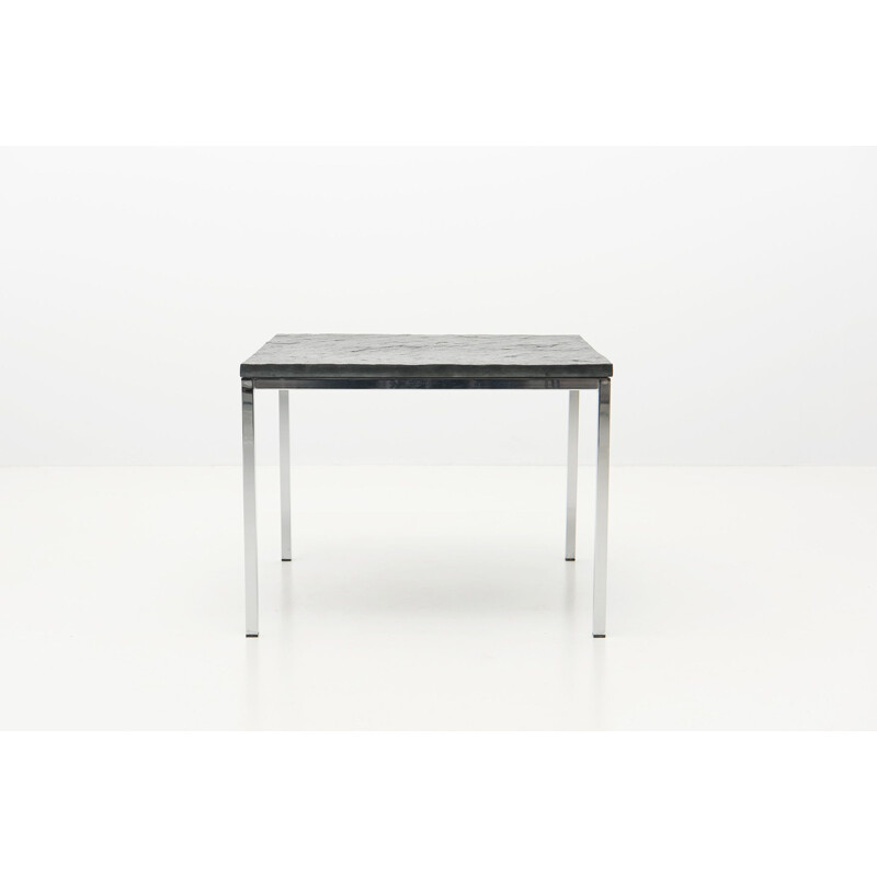 Mid-century square modernist low table in slate, 1950s