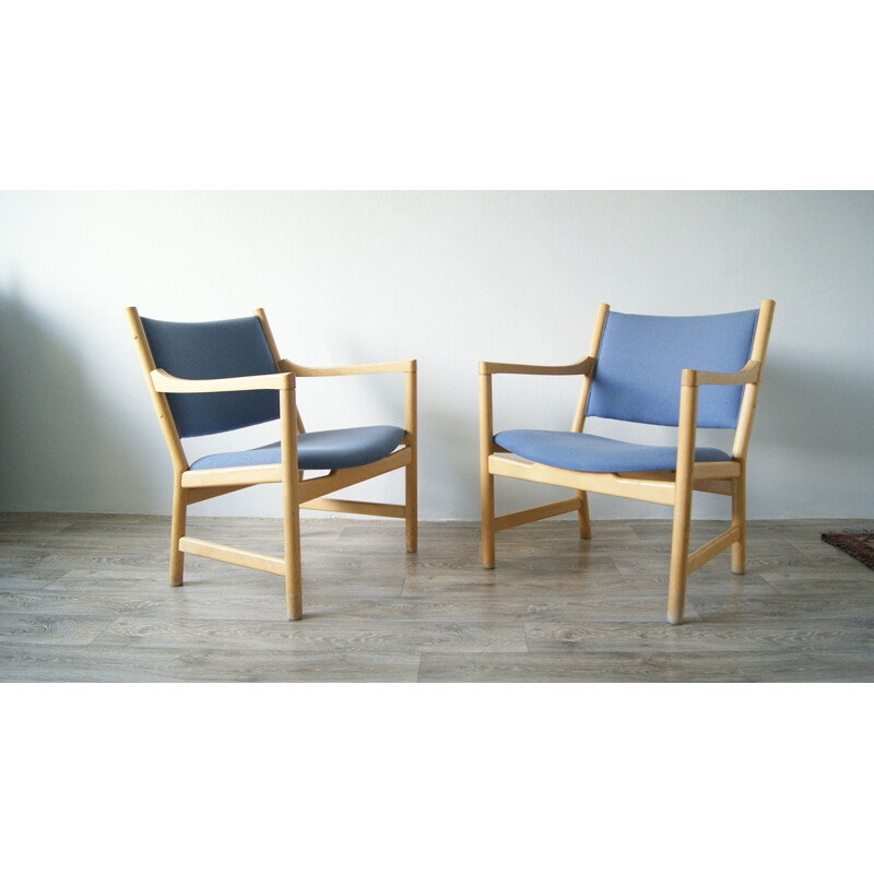 Paire de fauteuils vintage modèle CH52 par Hans J. Wegner pour Carl Hansen & Son