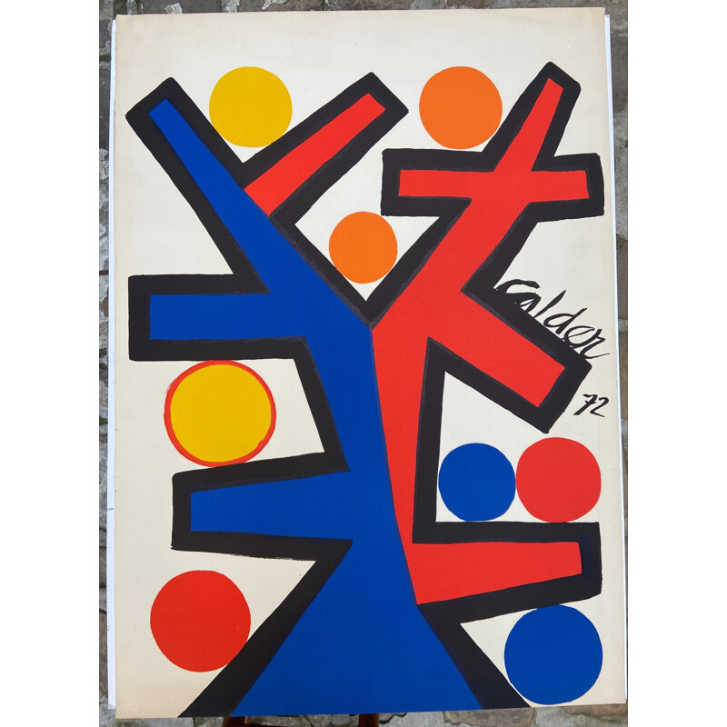 Lithographie Alexandre Calder - Rouge et bleu 