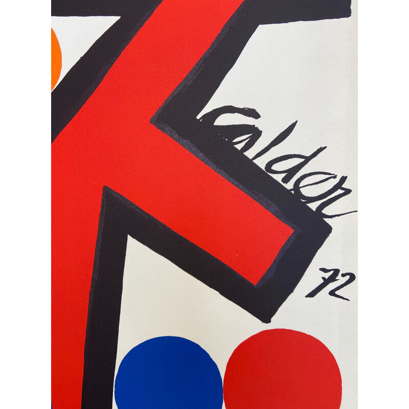 Lithographie Alexandre Calder - Rouge et bleu 