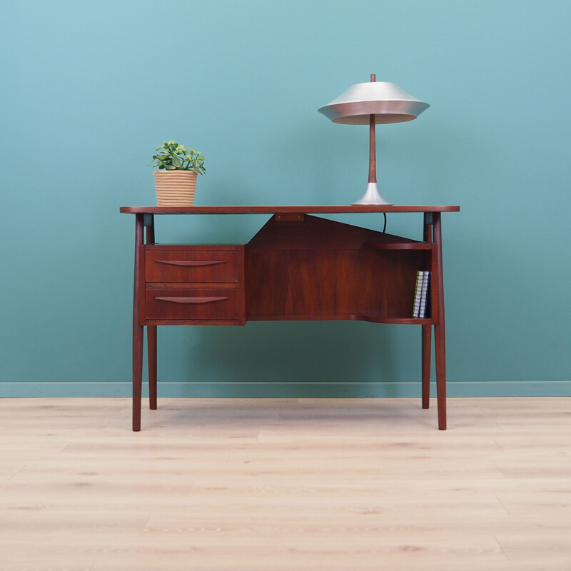 Mid-century teak desk danish design by Gunnar Nielsen Tibergaard for Andreas Tuck, 1960s