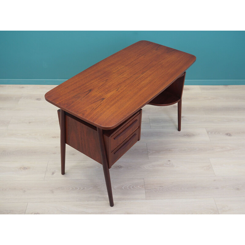 Mid-century teak desk danish design by Gunnar Nielsen Tibergaard for Andreas Tuck, 1960s