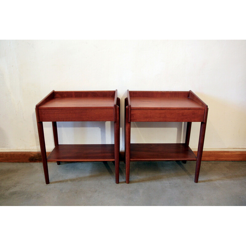 2 vintage teak bedside tables model 148 by Borge Mogensen for Søborg Møbler, 1950